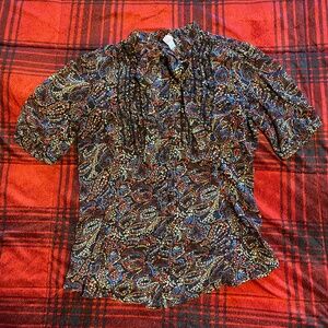 paisley floral pattern women's blouse